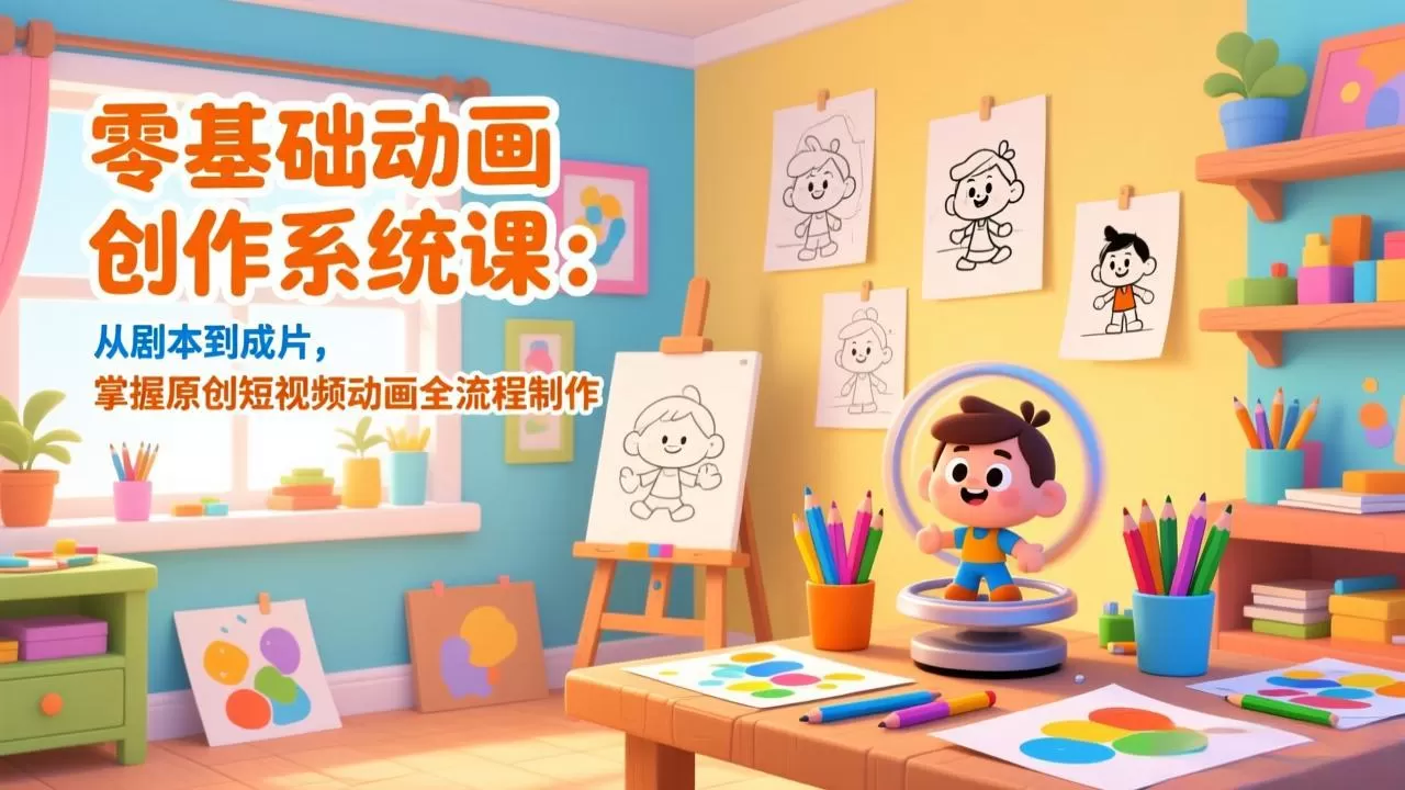 零基础动画创作系统课：从剧本到成片，掌握原创短视频动画全流程制作