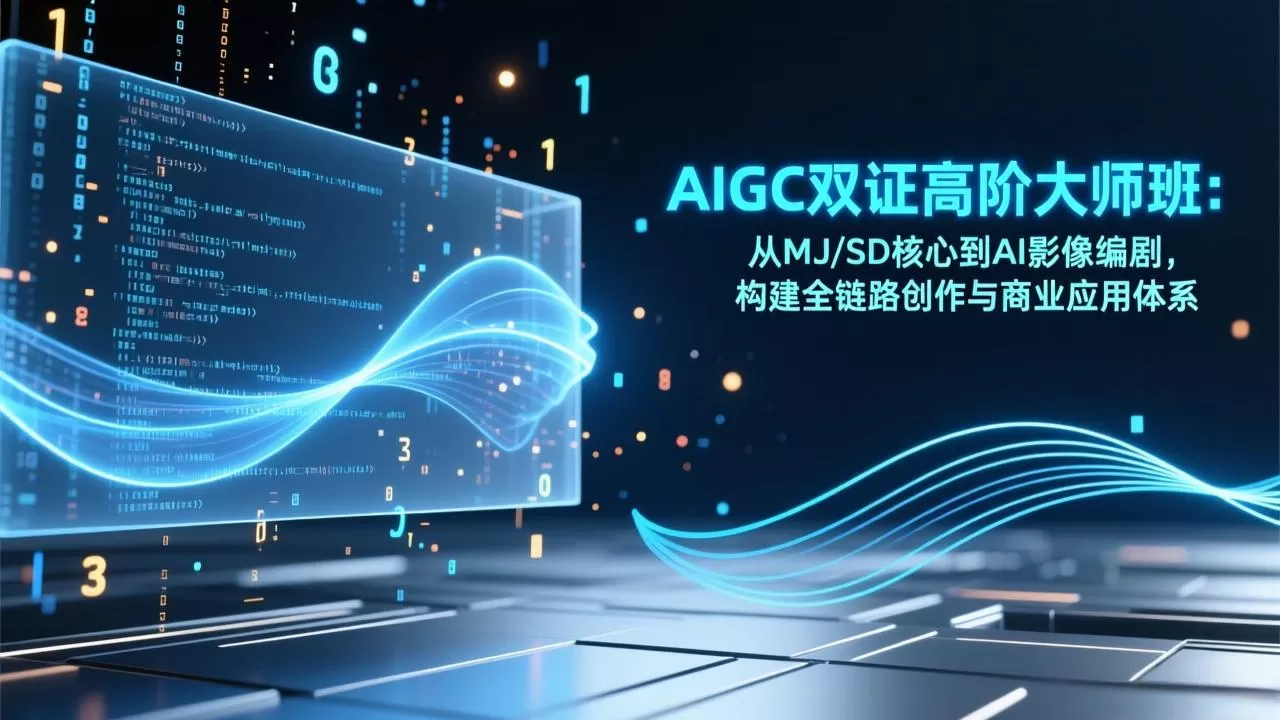AIGC双证高阶大师班：从MJ/SD核心到AI影像编剧，构建全链路创作与商业应用体系
