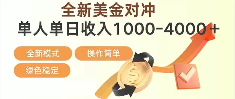 日赚1700—4000+，全新美金对冲项目，合规稳定，创业优选，可放大。